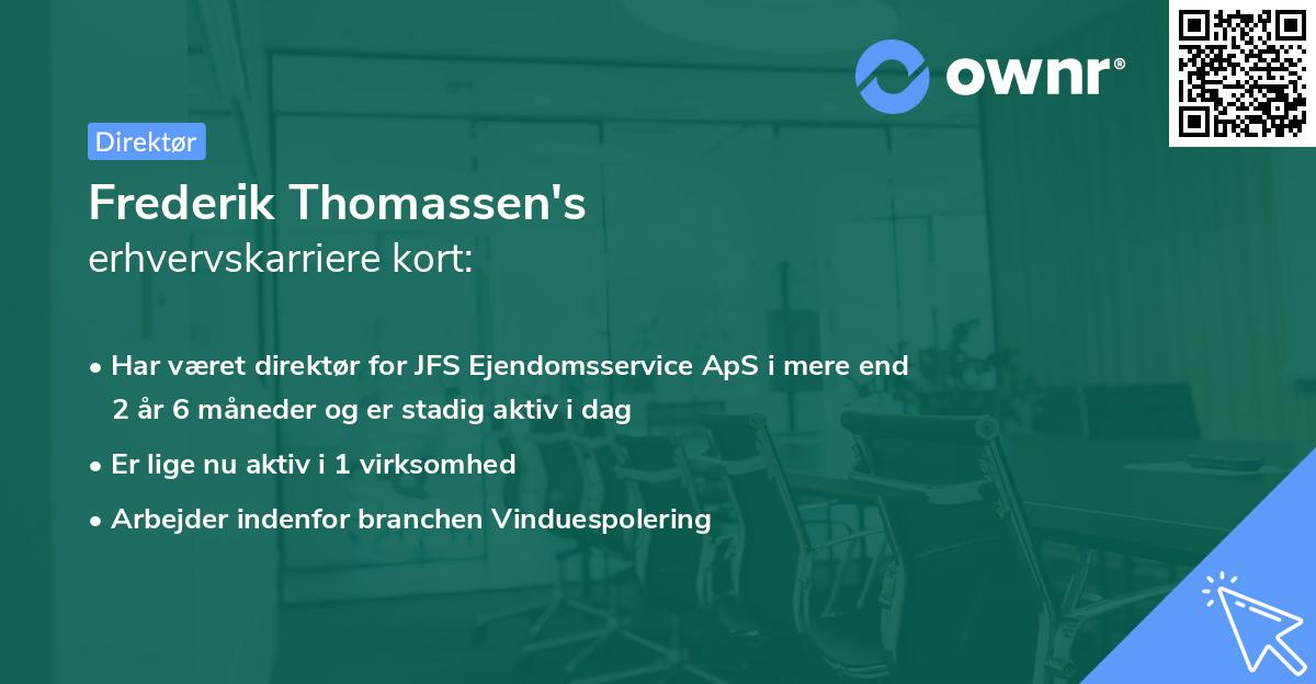 Frederik Thomassen's erhvervskarriere kort