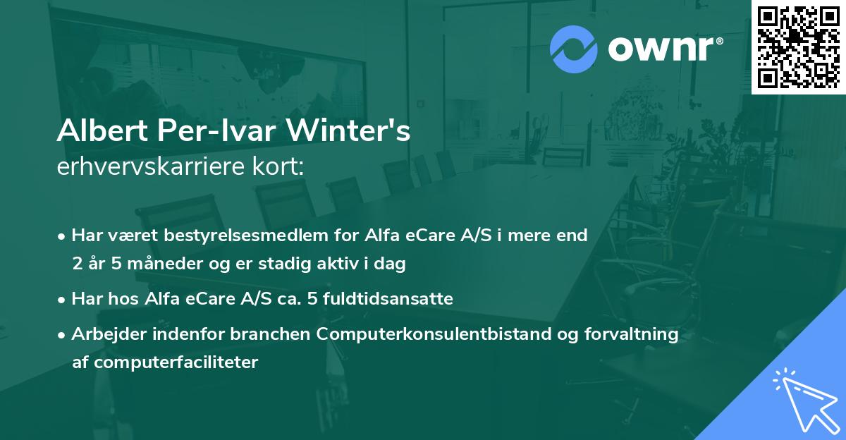 Albert Per-Ivar Winter's erhvervskarriere kort