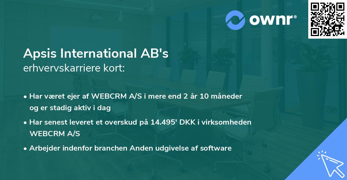 Apsis International AB's erhvervskarriere kort