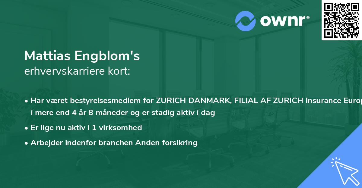 Mattias Engblom's erhvervskarriere kort
