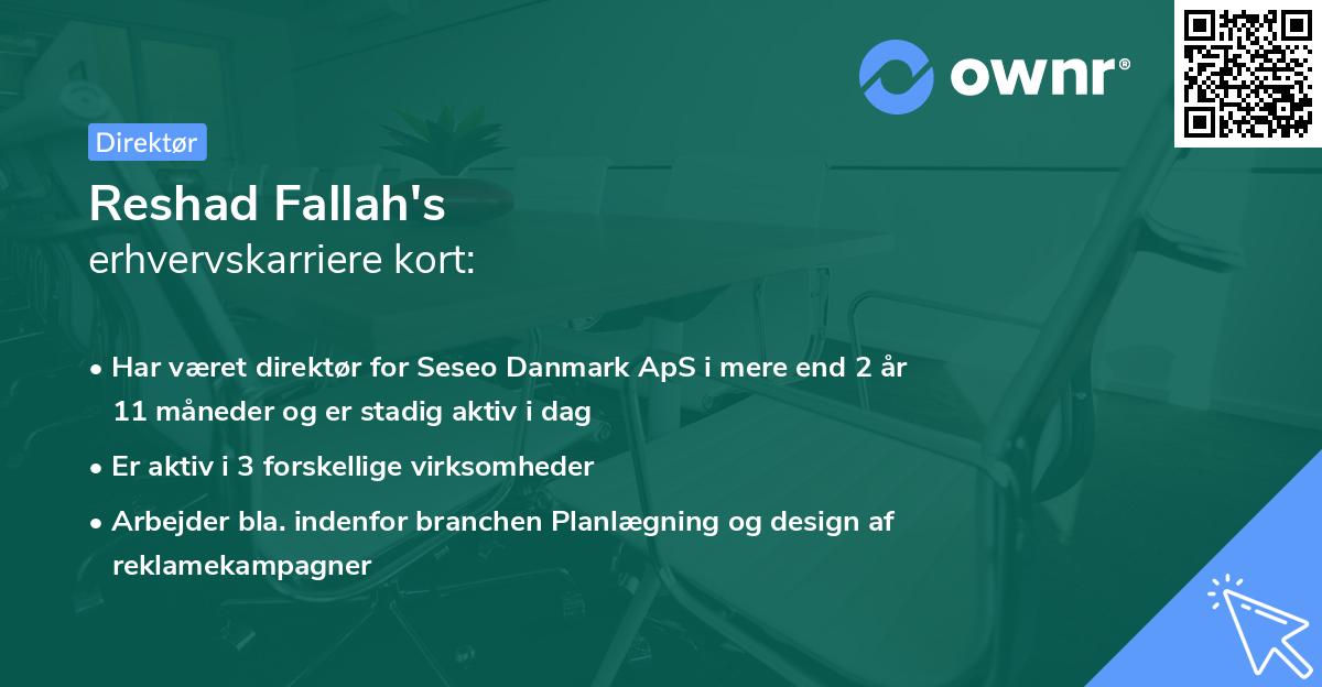 Reshad Fallah's erhvervskarriere kort