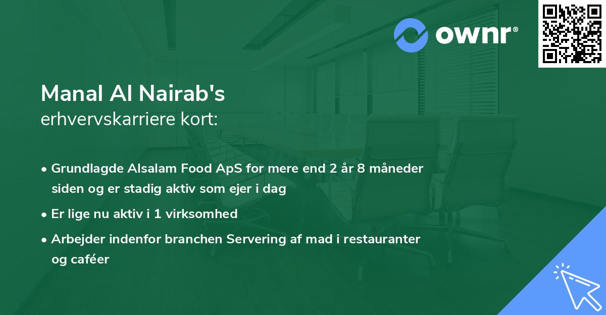 Manal Al Nairab's erhvervskarriere kort
