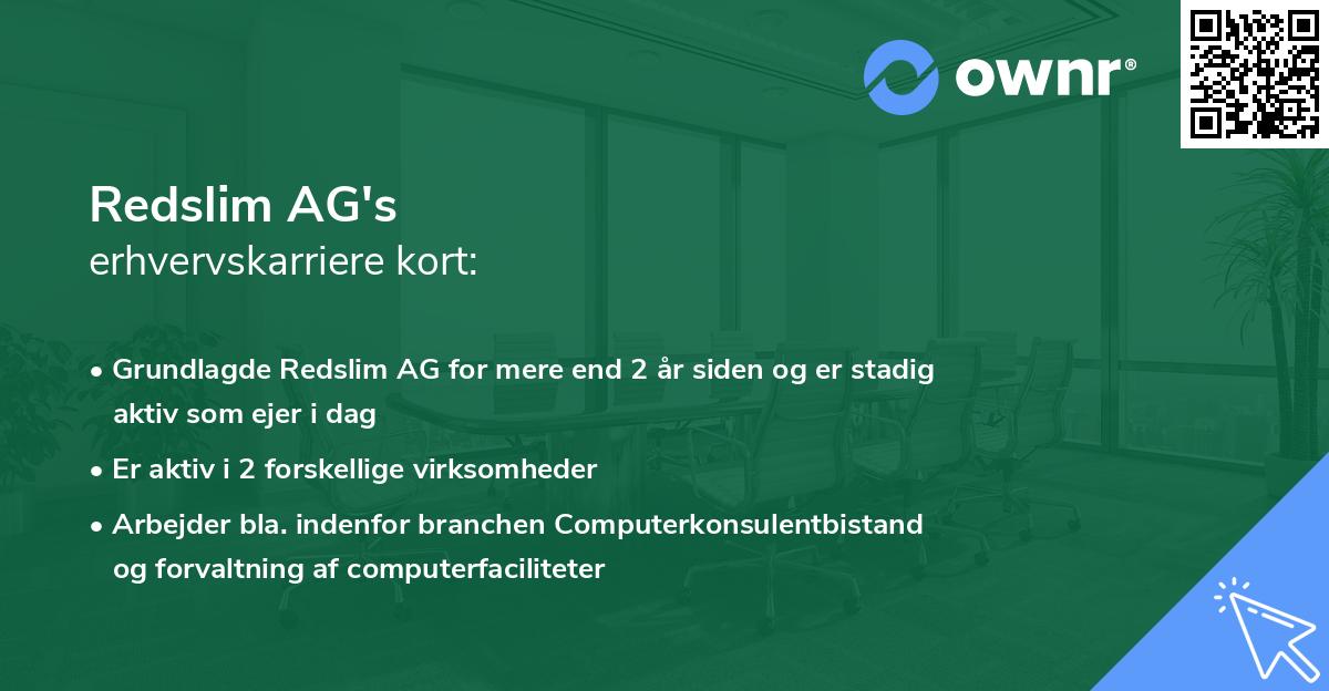 Redslim AG's erhvervskarriere kort