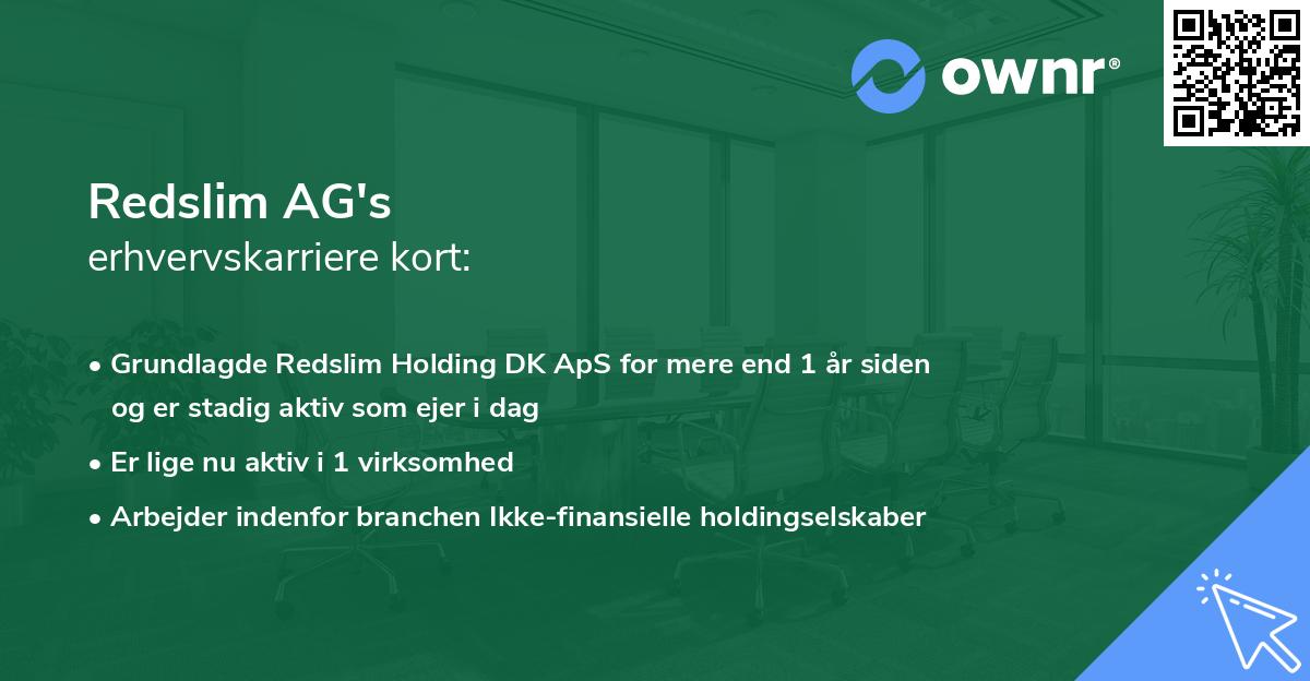 Redslim AG's erhvervskarriere kort