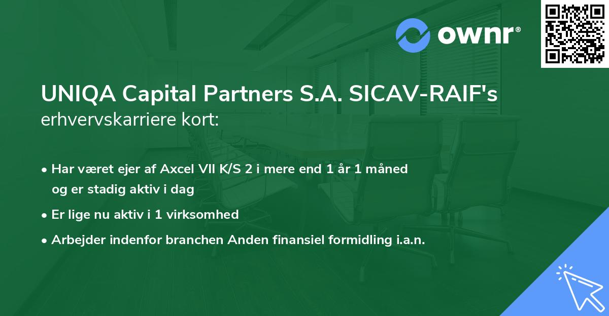 UNIQA Capital Partners S.A. SICAV-RAIF's erhvervskarriere kort