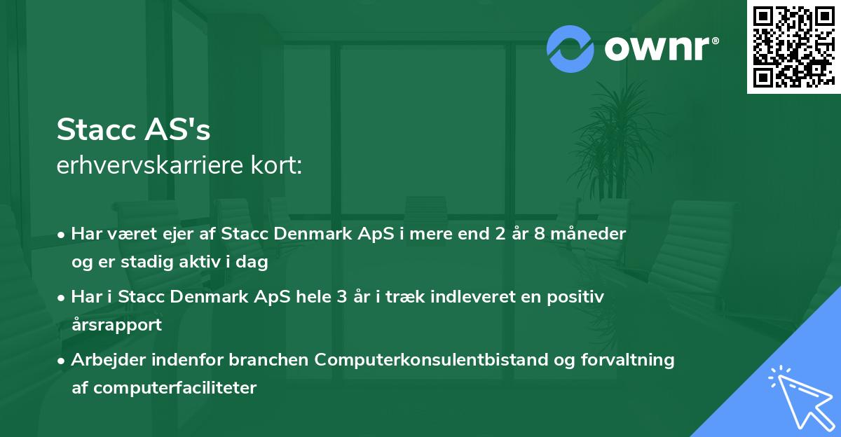 Stacc AS's erhvervskarriere kort