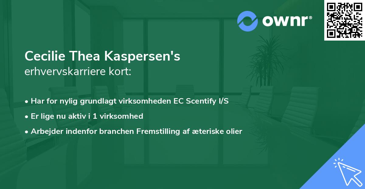 Cecilie Thea Kaspersen's erhvervskarriere kort