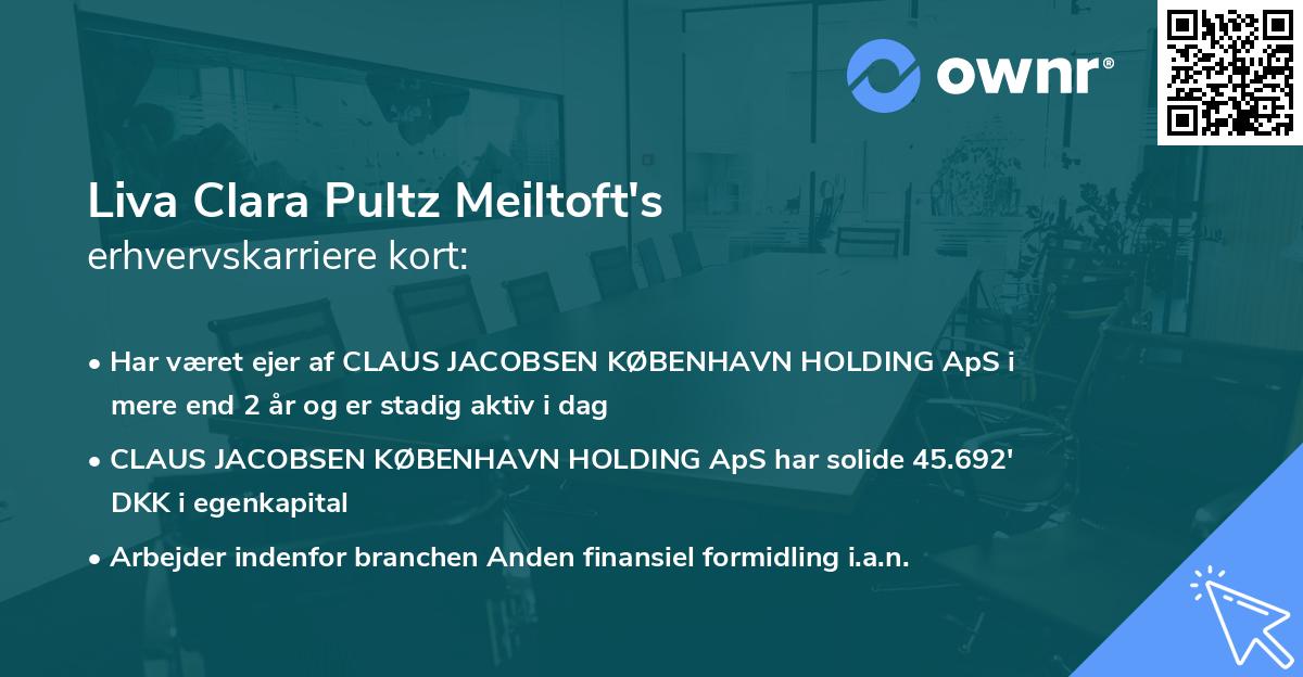 Liva Clara Pultz Meiltoft's erhvervskarriere kort