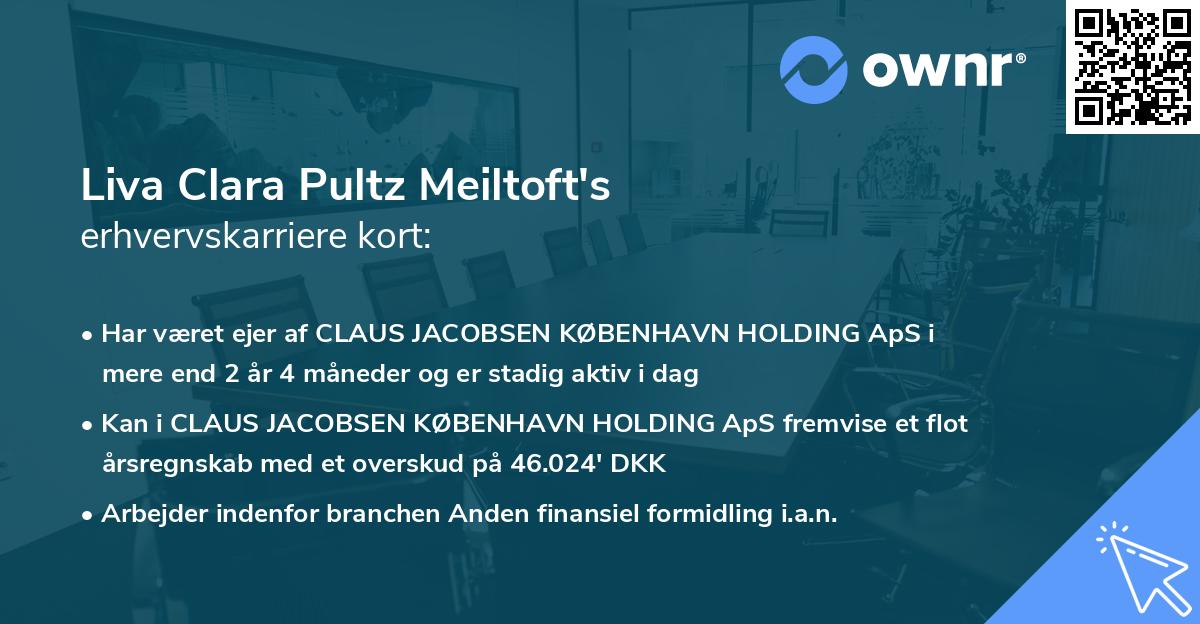 Liva Clara Pultz Meiltoft's erhvervskarriere kort