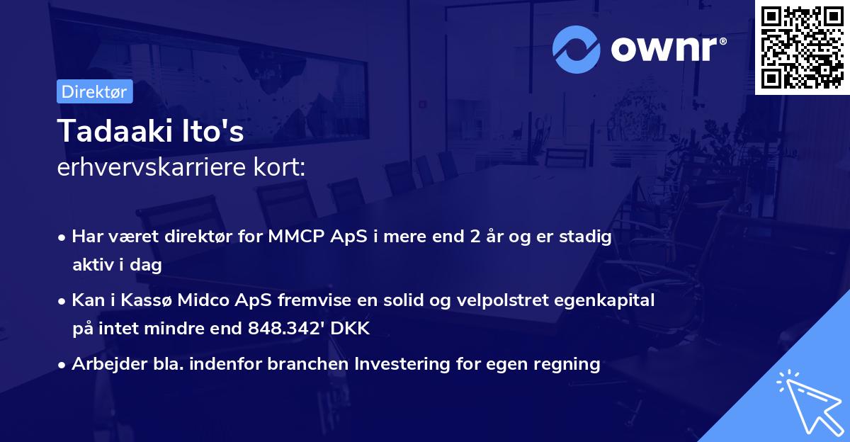 Tadaaki Ito's erhvervskarriere kort