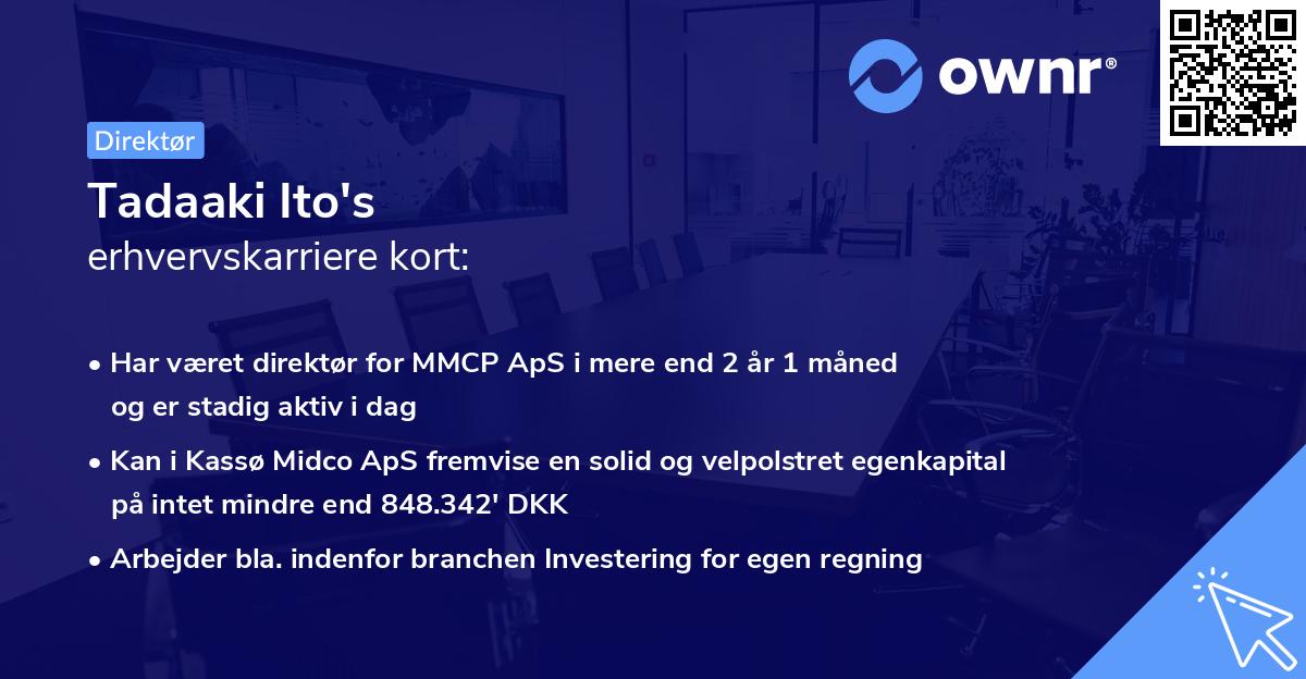 Tadaaki Ito's erhvervskarriere kort