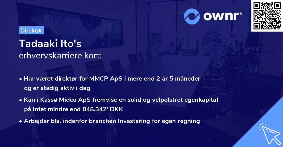 Tadaaki Ito's erhvervskarriere kort
