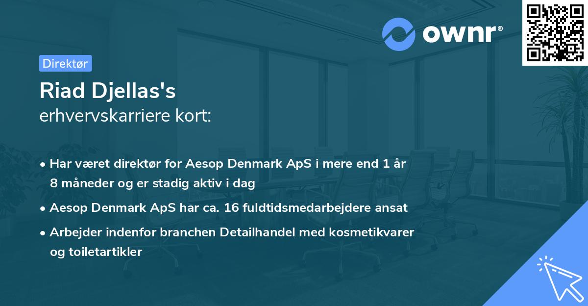 Riad Djellas's erhvervskarriere kort