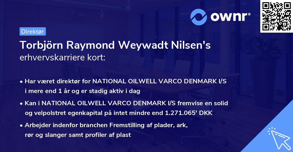 Torbjörn Raymond Weywadt Nilsen's erhvervskarriere kort