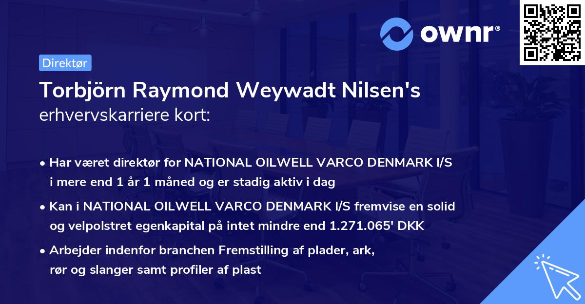 Torbjörn Raymond Weywadt Nilsen's erhvervskarriere kort
