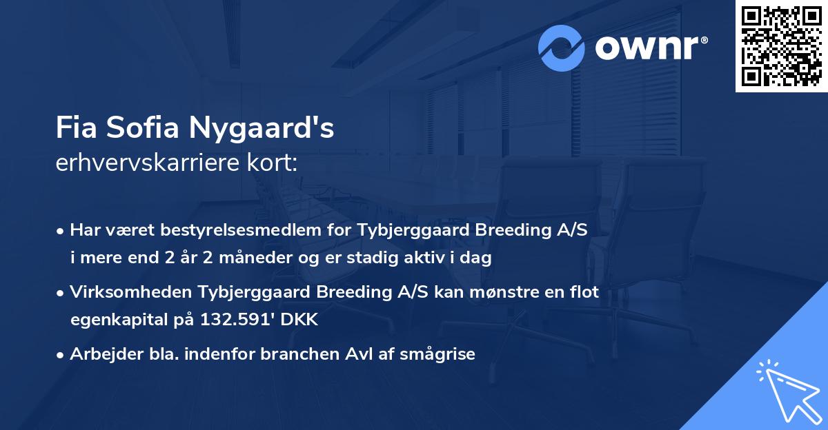 Fia Sofia Nygaard's erhvervskarriere kort