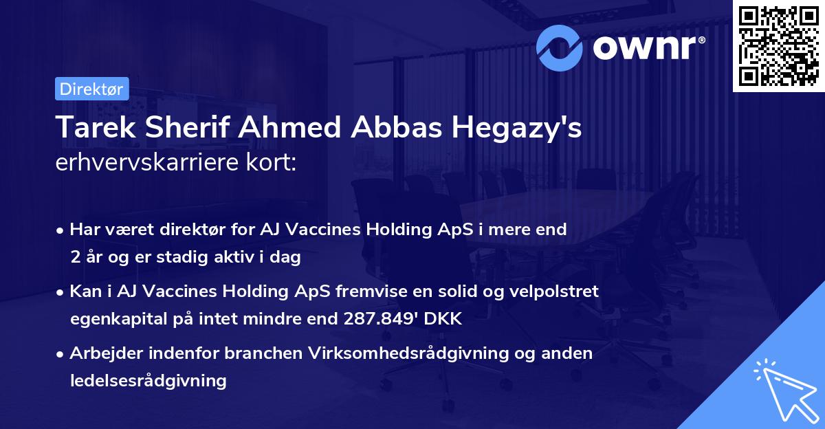 Tarek Sherif Ahmed Abbas Hegazy's erhvervskarriere kort