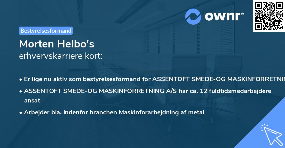 Morten Helbo's erhvervskarriere kort