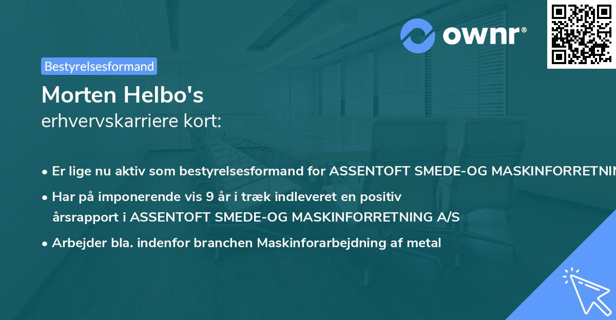 Morten Helbo's erhvervskarriere kort