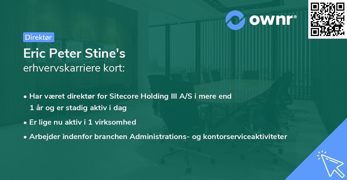 Eric Peter Stine's erhvervskarriere kort