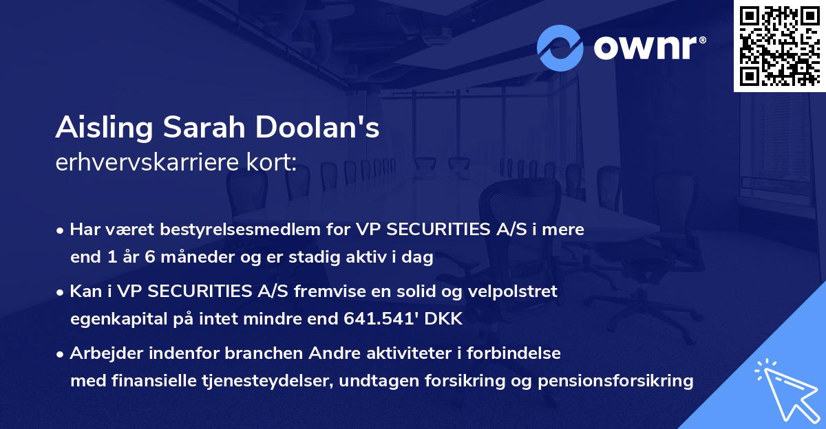Aisling Sarah Doolan's erhvervskarriere kort