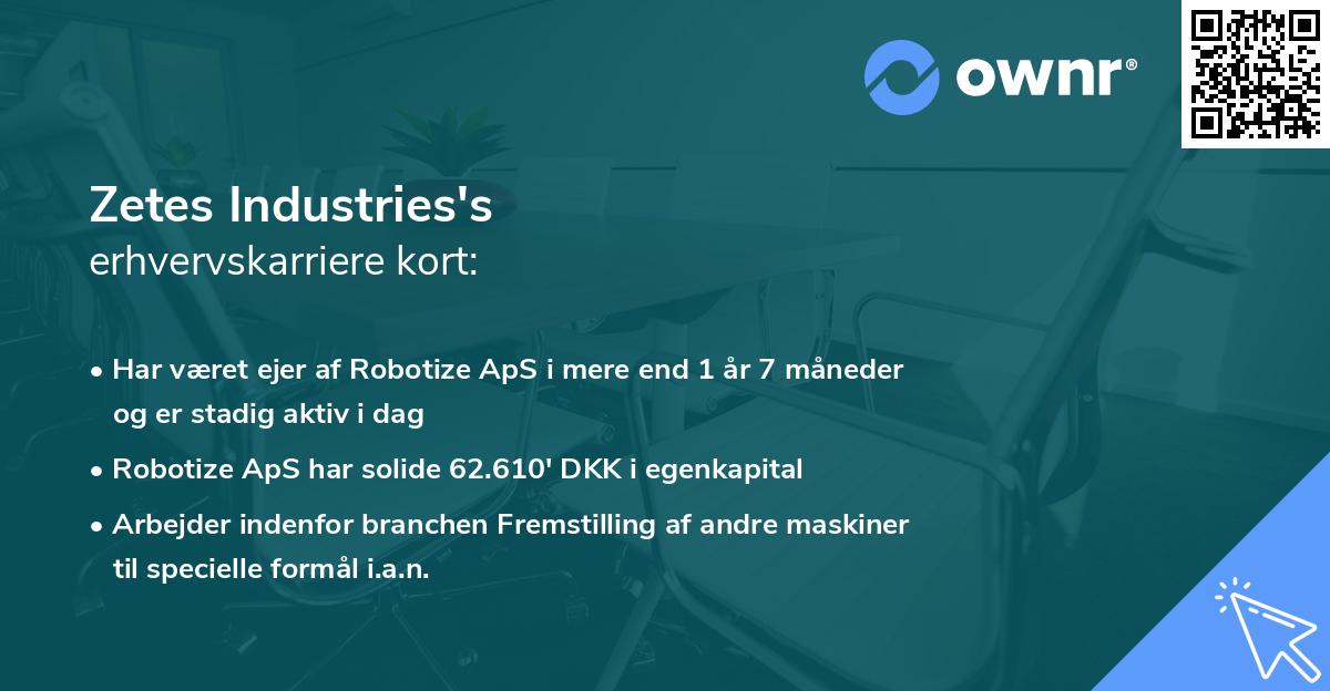 Zetes Industries's erhvervskarriere kort