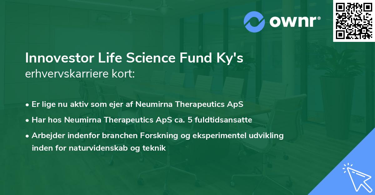 Innovestor Life Science Fund Ky's erhvervskarriere kort