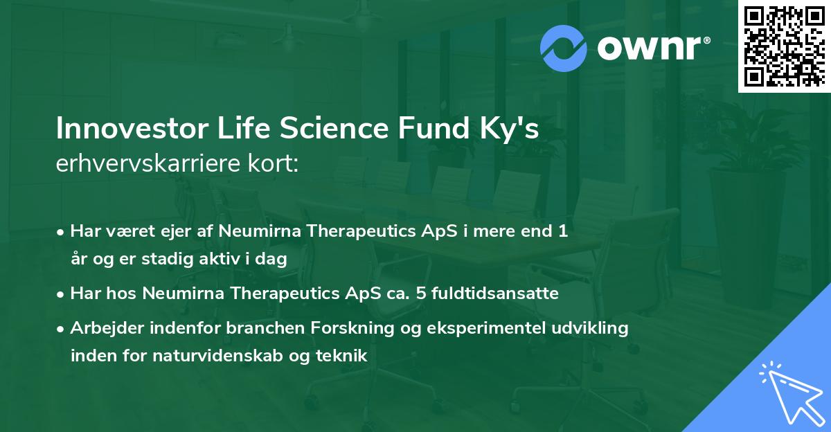 Innovestor Life Science Fund Ky's erhvervskarriere kort