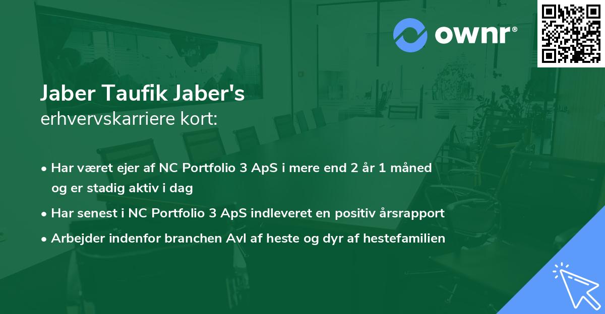 Jaber Taufik Jaber's erhvervskarriere kort