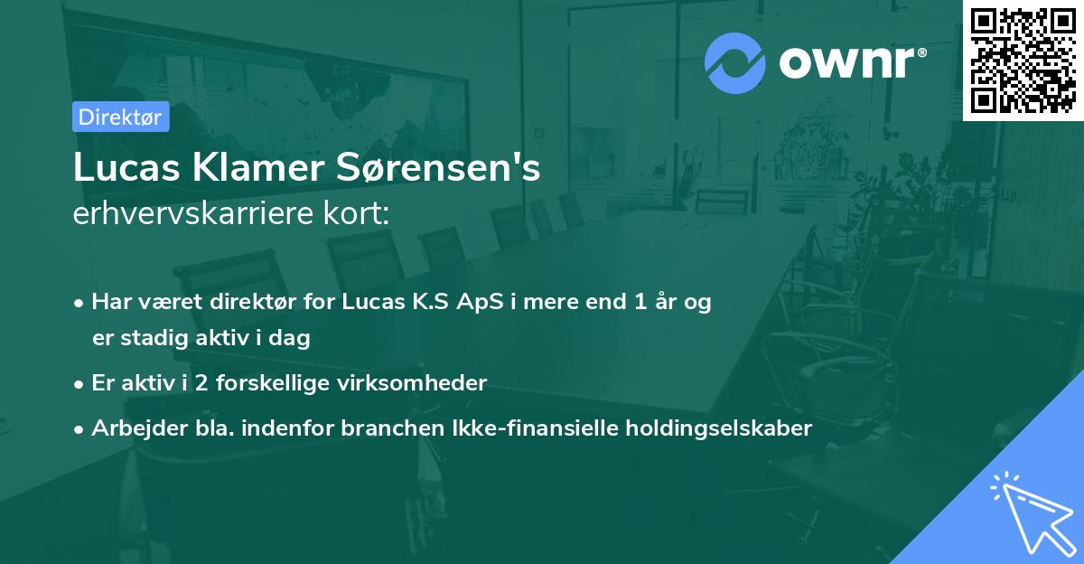 Lucas Klamer Sørensen's erhvervskarriere kort