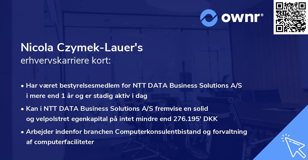 Nicola Czymek-Lauer's erhvervskarriere kort