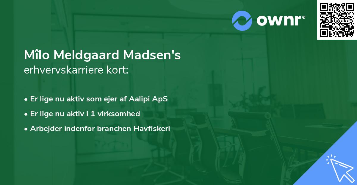 Mîlo Meldgaard Madsen's erhvervskarriere kort