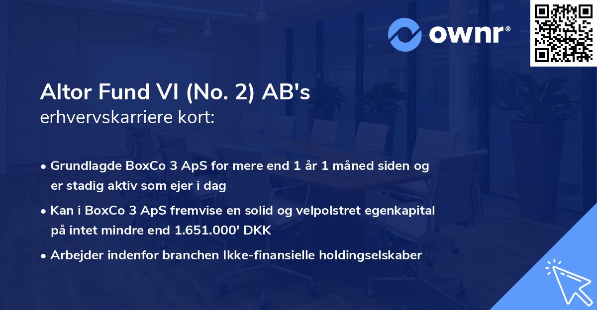 Altor Fund VI (No. 2) AB's erhvervskarriere kort