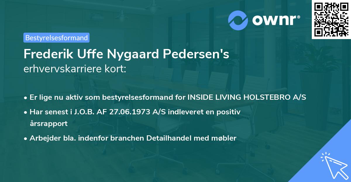 Frederik Uffe Nygaard Pedersen's erhvervskarriere kort