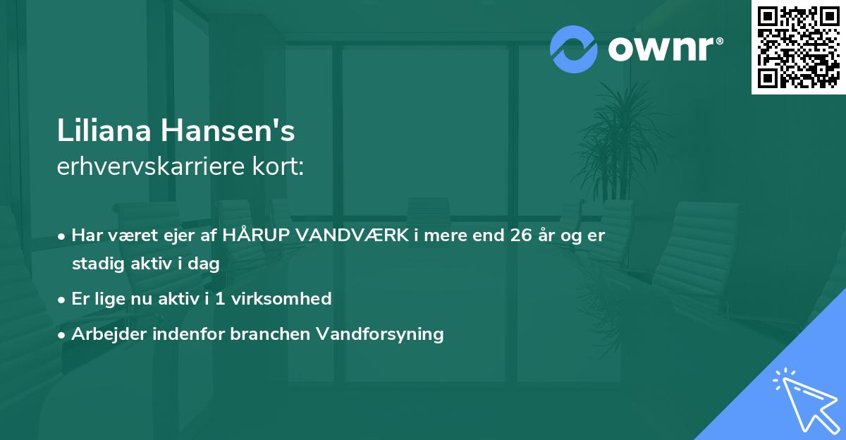 Liliana Hansen's erhvervskarriere kort