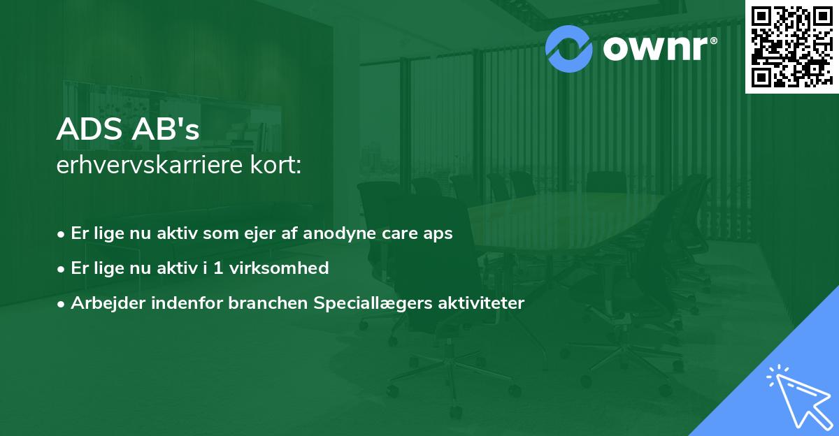 ADS AB's erhvervskarriere kort