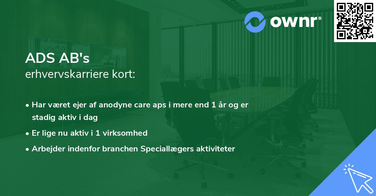 ADS AB's erhvervskarriere kort