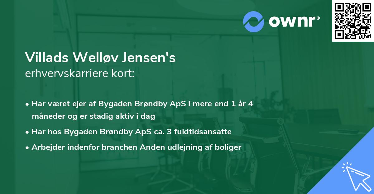 Villads Welløv Jensen's erhvervskarriere kort