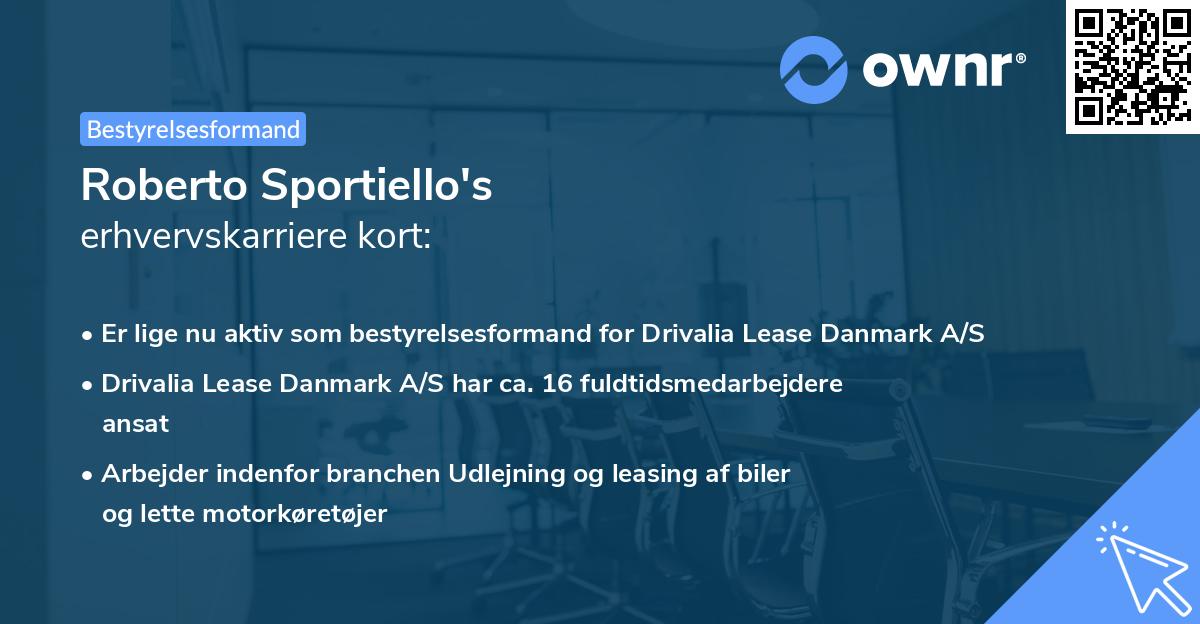 Roberto Sportiello's erhvervskarriere kort