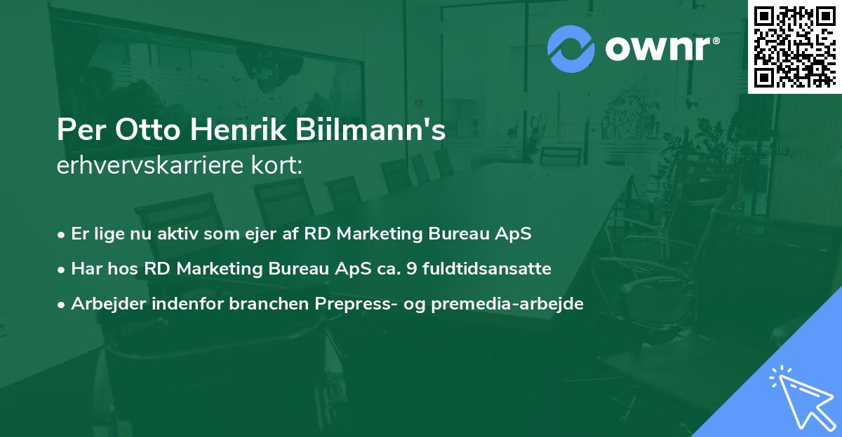 Per Otto Henrik Biilmann's erhvervskarriere kort