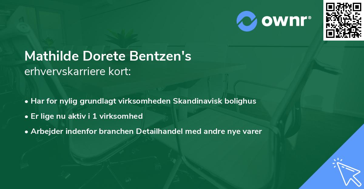 Mathilde Dorete Bentzen's erhvervskarriere kort
