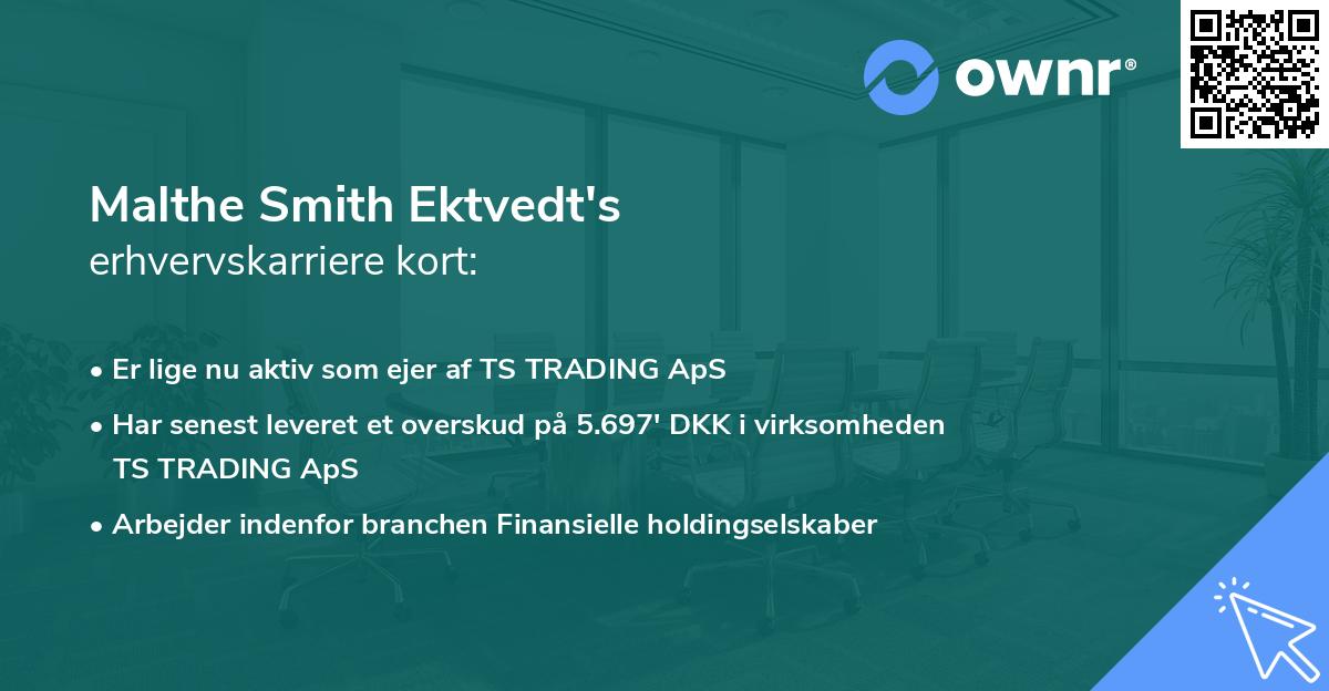 Malthe Smith Ektvedt's erhvervskarriere kort