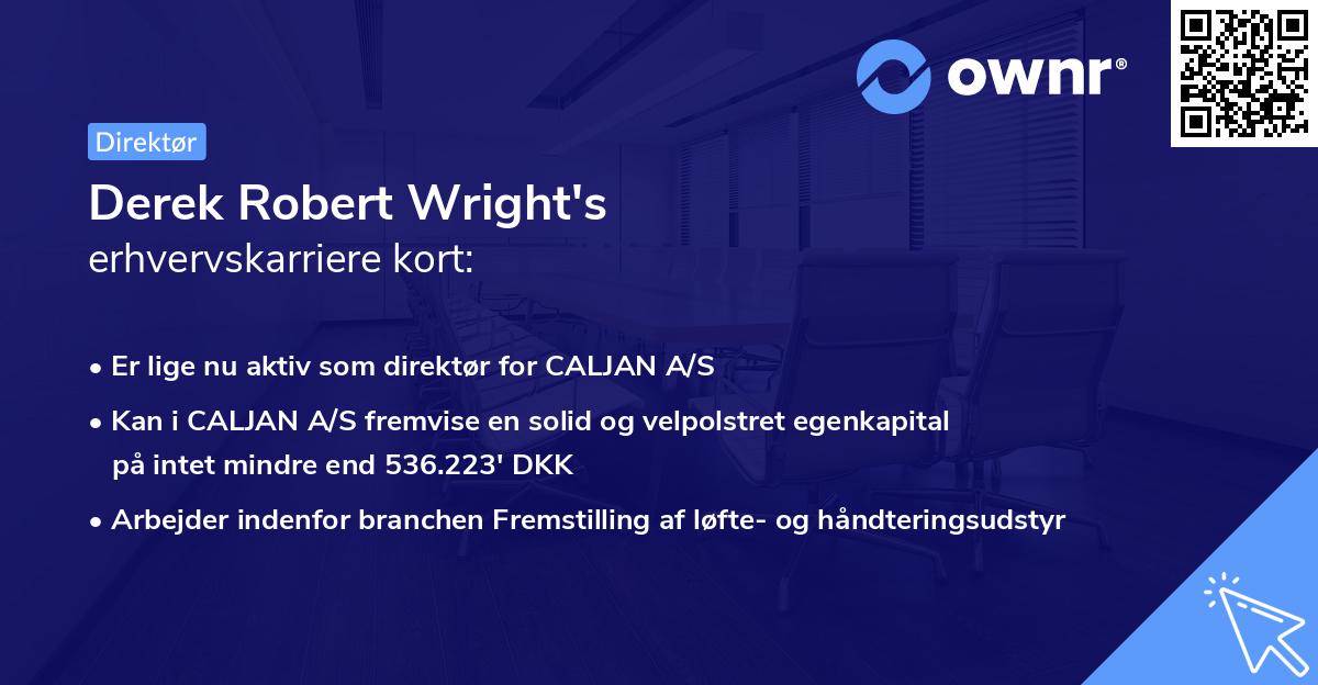 Derek Robert Wright's erhvervskarriere kort