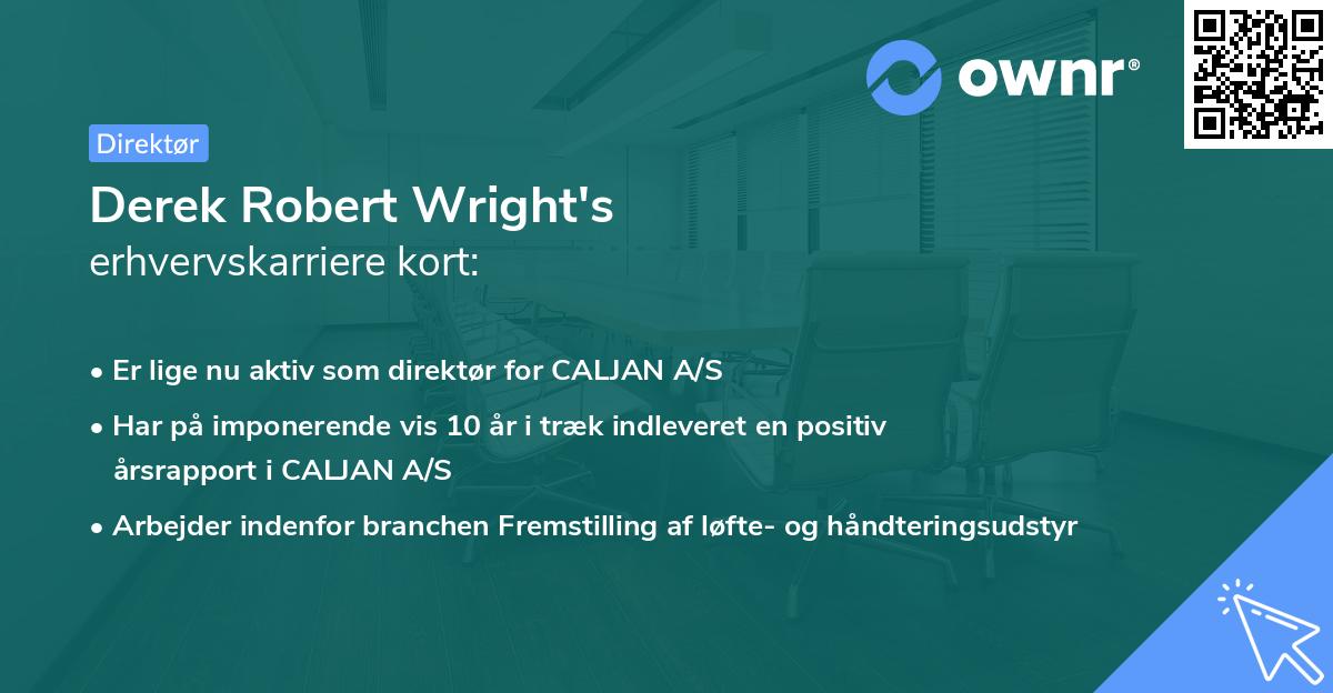 Derek Robert Wright's erhvervskarriere kort