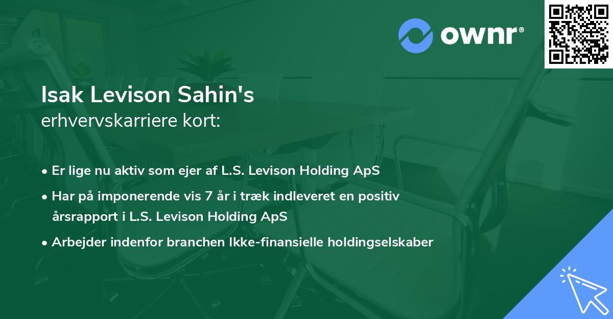 Isak Levison Sahin's erhvervskarriere kort
