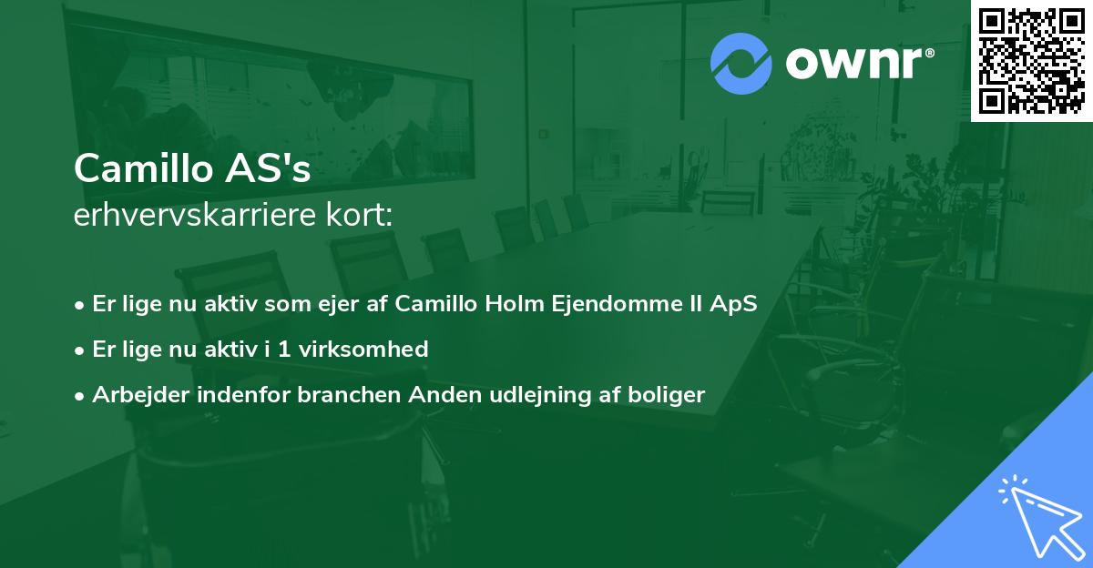 Camillo AS's erhvervskarriere kort