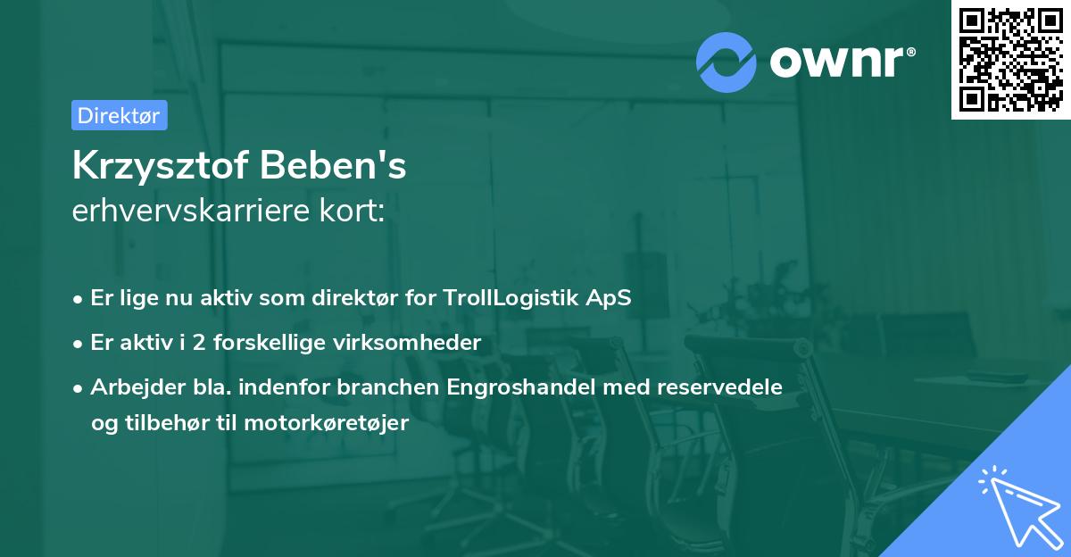 Krzysztof Beben's erhvervskarriere kort