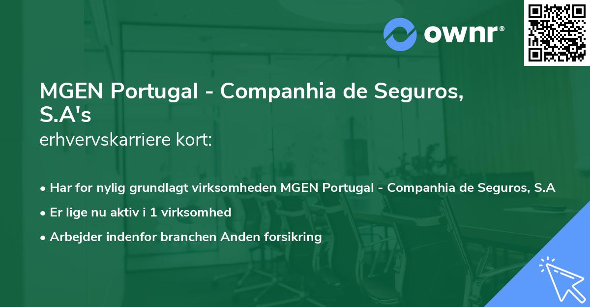 MGEN Portugal - Companhia de Seguros, S.A's erhvervskarriere kort