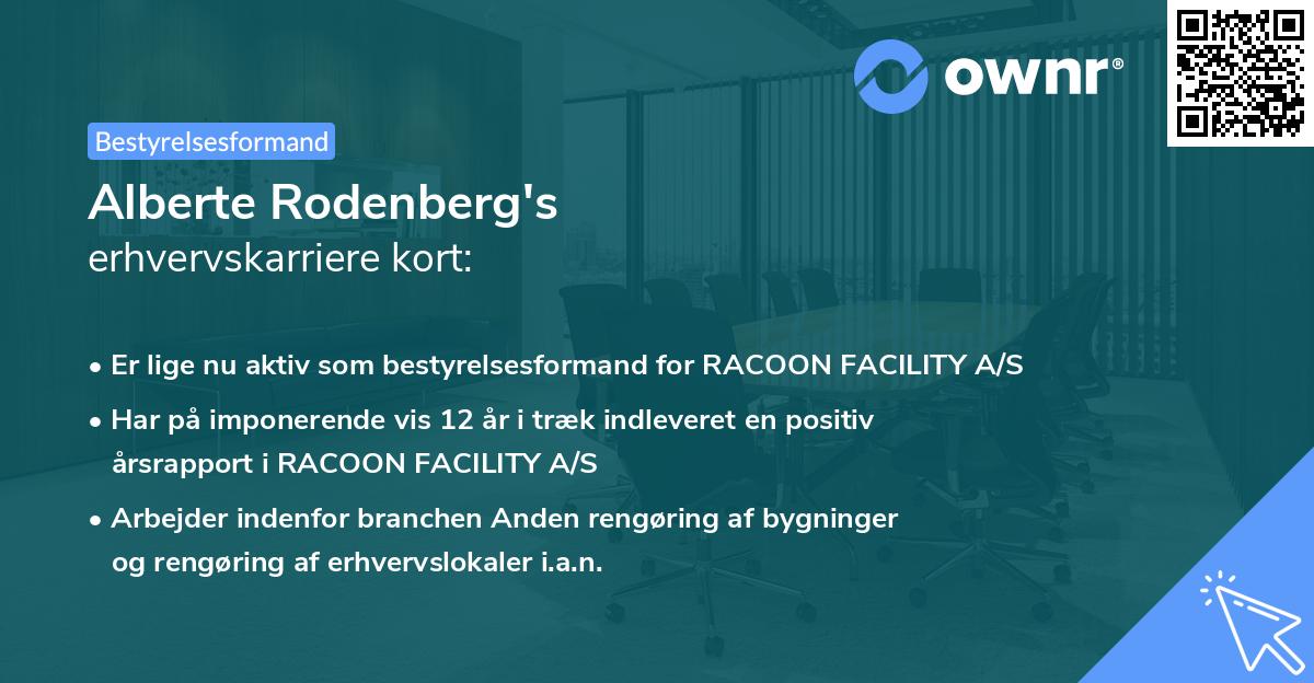 Alberte Rodenberg's erhvervskarriere kort
