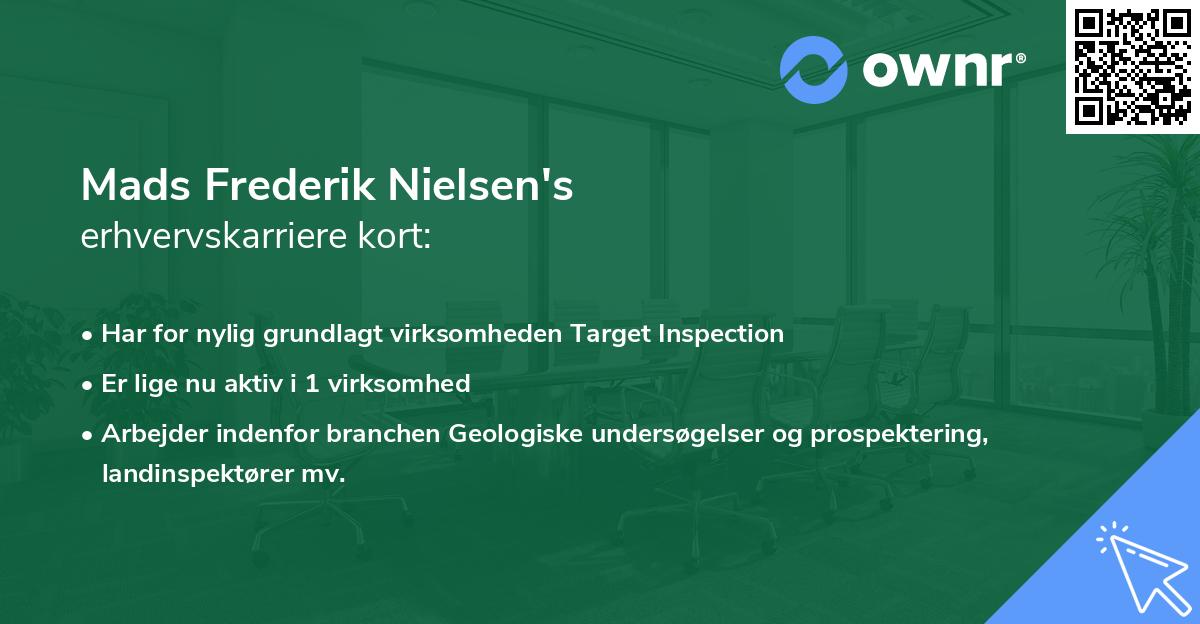 Mads Frederik Nielsen's erhvervskarriere kort